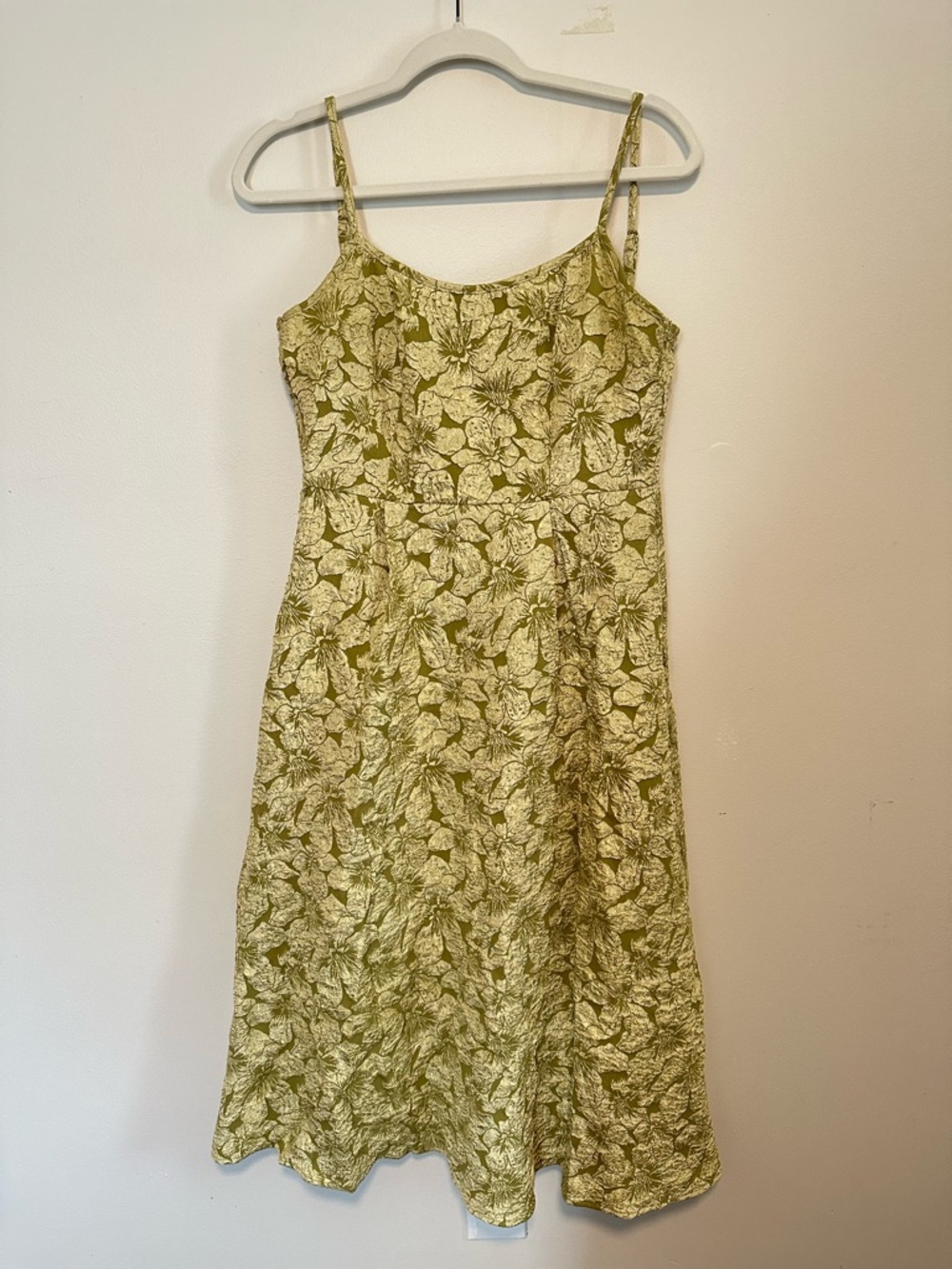 Olive Green Floral Slip Maxi Dress